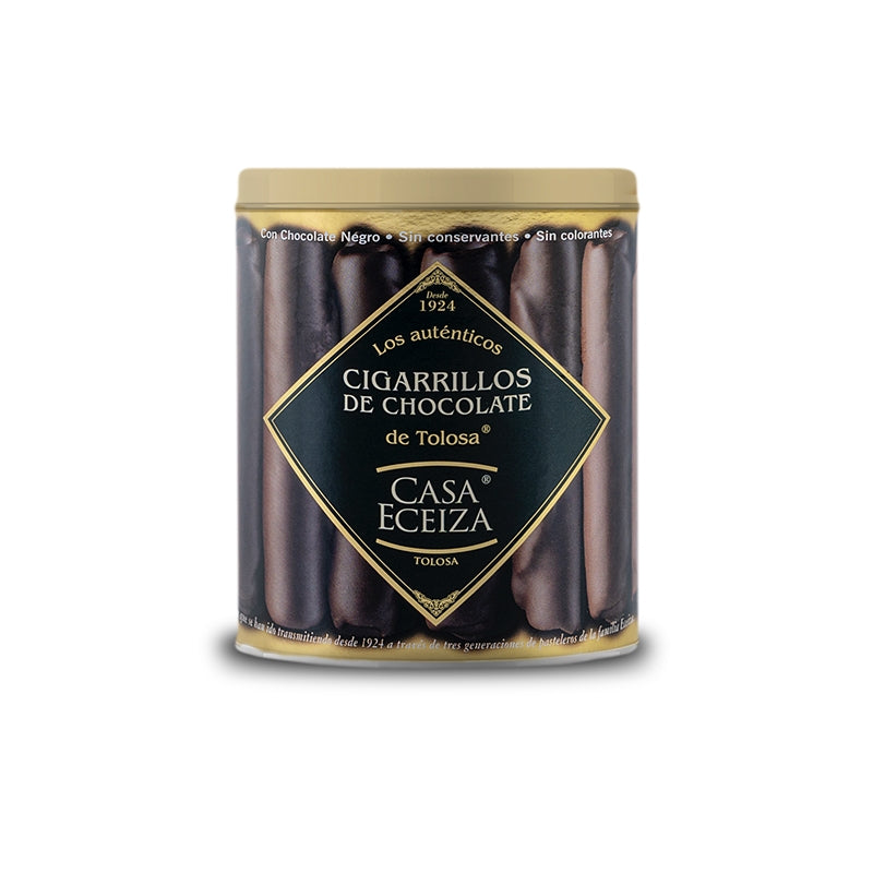 Tin of dark chocolate biscuits