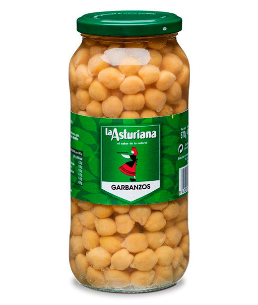 Jar of cooked Chickpeas