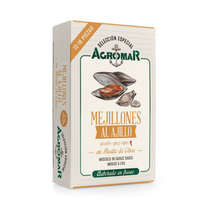 Agromar Mussels in oil with garlic - Mejillones Al Ajillo