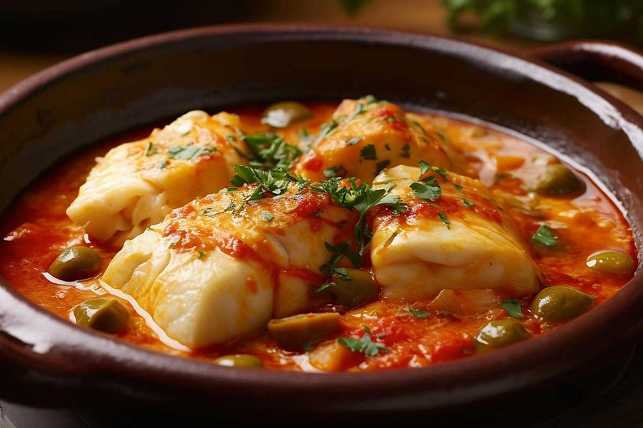 Basque Cod Traditional Basque Cod and Chorizo Casserole - Bacalao a la Vizcaína