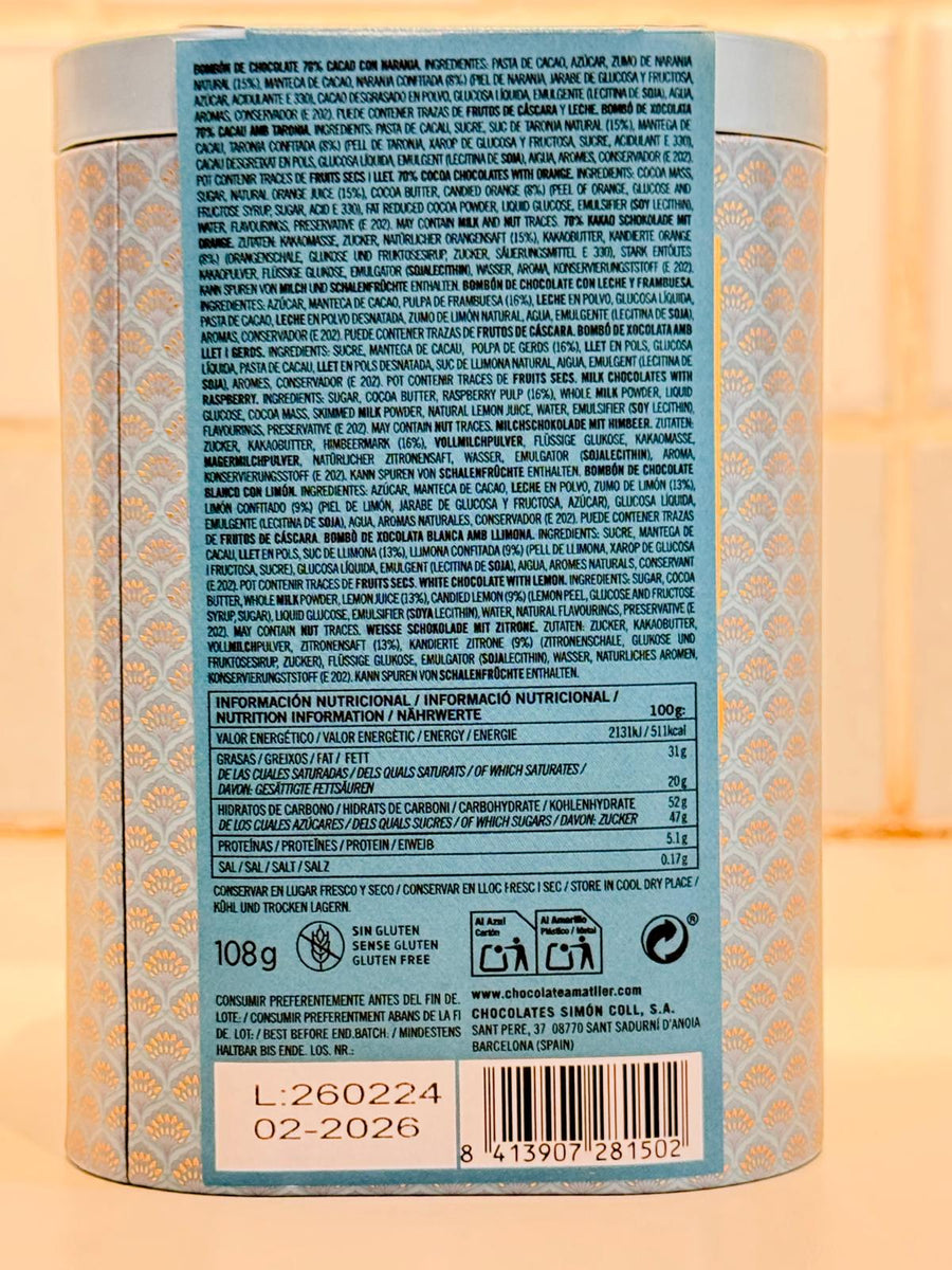 Amatller Chocolate Fruit Pralines Tin