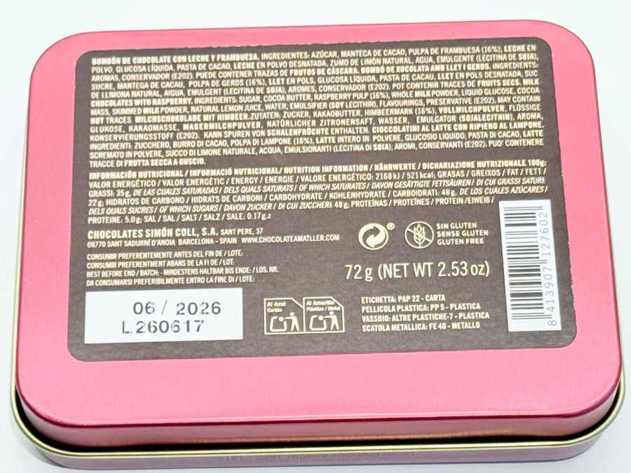 Amatller Milk Chocolate Raspberry Pralines