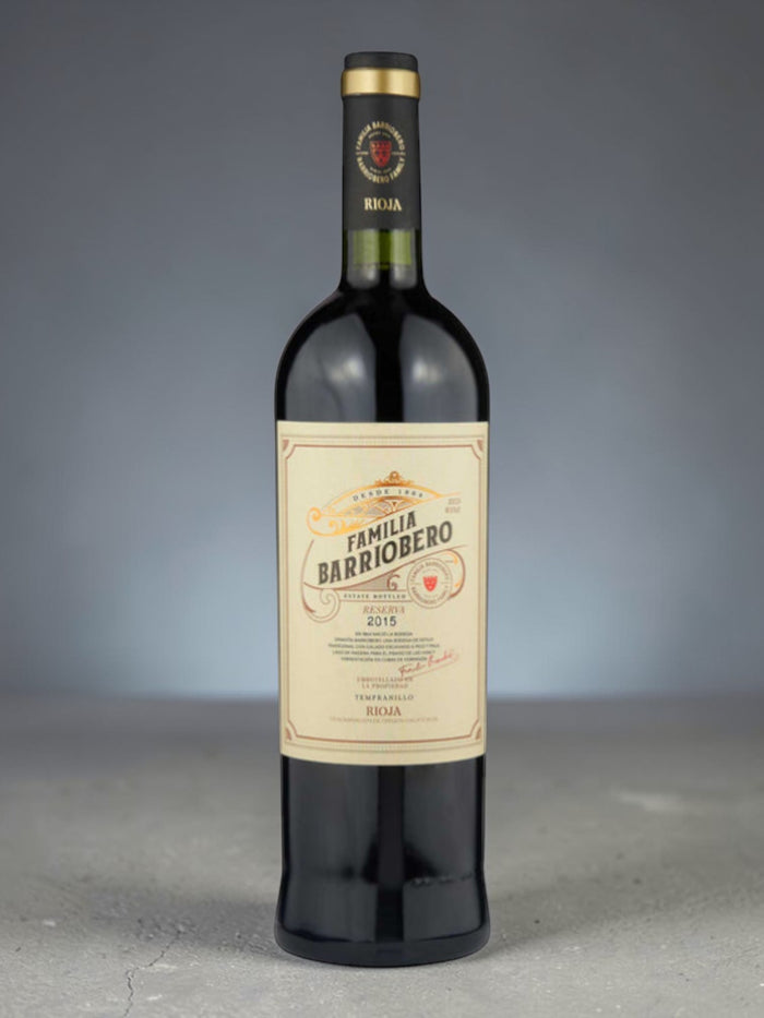 Shaws Iberian Barriobero Reserva 2015 red wine bottle, made with Tempranillo from Rioja Alta.