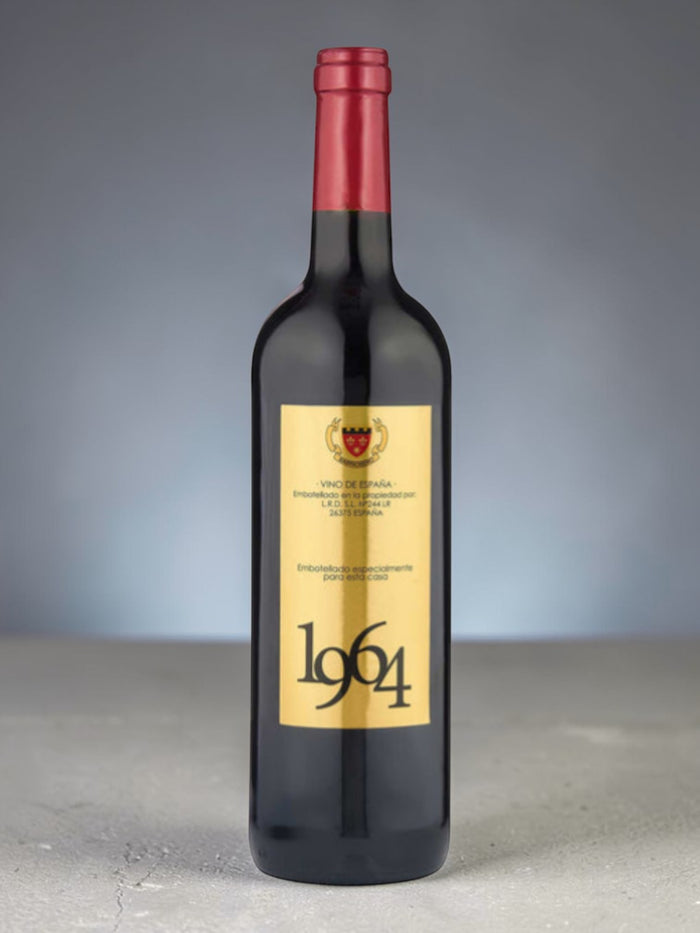 Shaws Iberian Barriobero 1964 red Tempranillo wine bottle with gold label and red capsule.