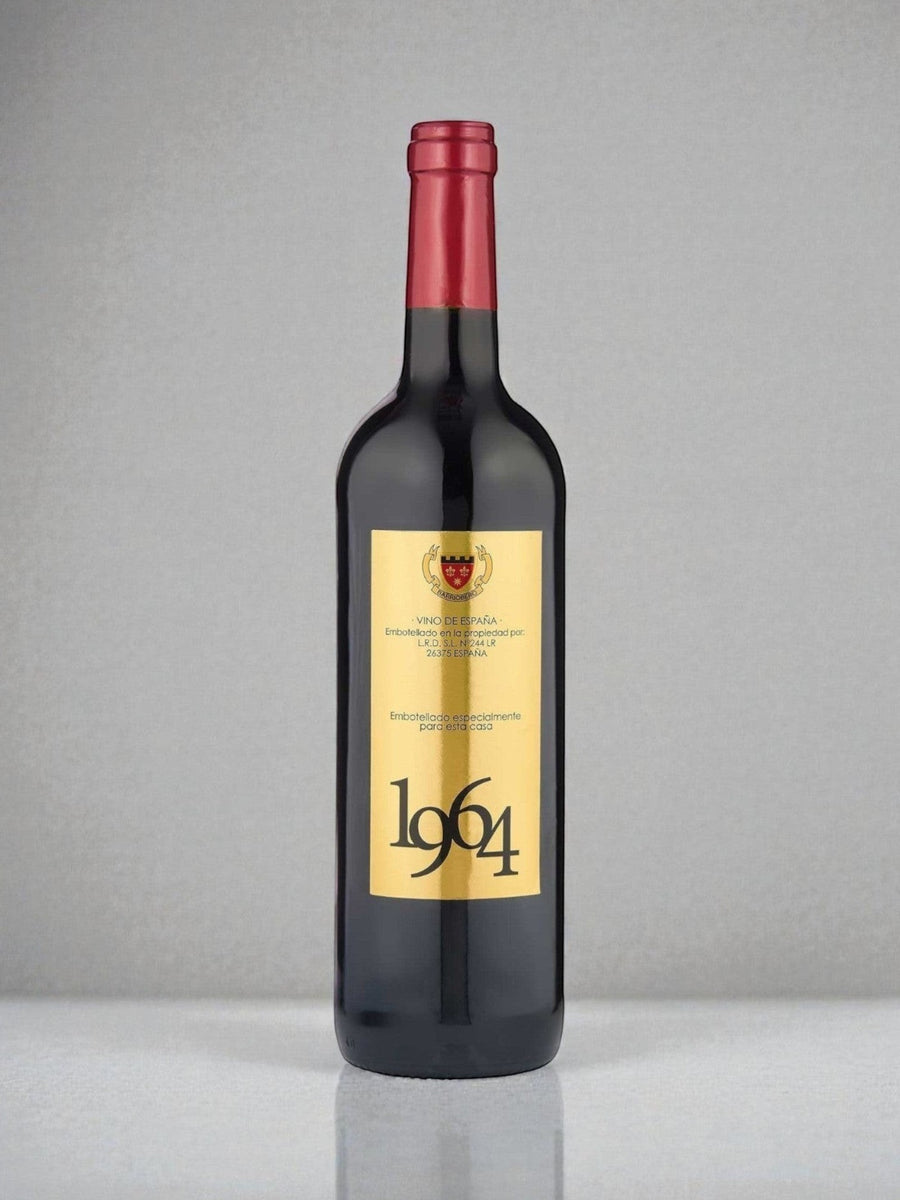 Shaws Iberian Barriobero 1964 red Tempranillo wine bottle with a gold label and red capsule.