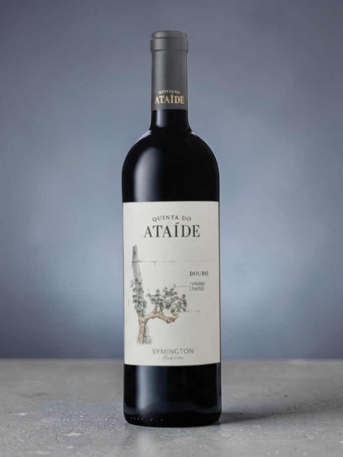 Shaws Iberian Quinta do Ataíde Douro 2017 red wine bottle with a label featuring a vineyard illustration.